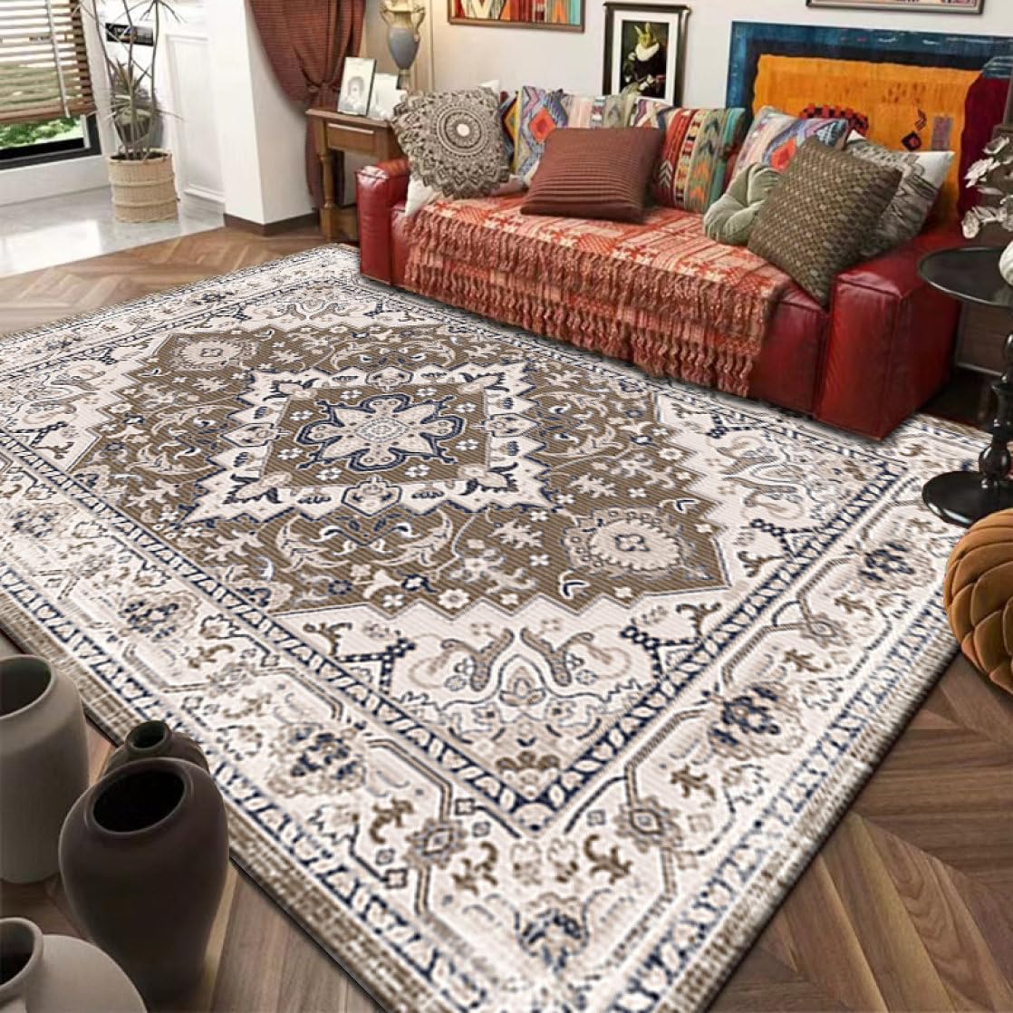 Amazon.co.jp: XFDGZ Persian Rug, Persian Pattern, Washable, Rug